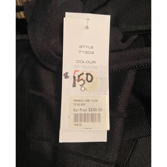 French Connection Black Cold Shoulder Spandex Dress - Picture 6 of 6